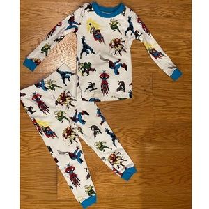 Never worn Pottery Barn Kids Marvel glow in the dark Pajamas